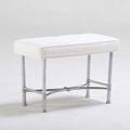 Warren macarthur bench usa 1930s brushed aluminum upholstery unmarked 18 12 x 27 12 x 13 12