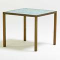 Style of edward wormley tile top side table usa 1960s murano glass tile brass unmarked 18 x 20 12 sq