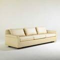 Style of edward wormley sofa usa 1960s upholstery stained wood unmarked 28 12 x 100 x 36