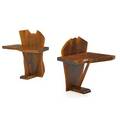 American studio pair walnut side tables stamped dhedep 1974 30 x 29 12 x 19