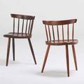 George nakashima nakashima studios two mira chairs one cherry 1972 one walnut 1956 new hope pa  cherry chair signed with clients name each 27 x 19 12 x 18 provenance available signe