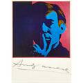 Andy warhol american 19281987 offset lithograph postcard self portrait 1967 signed 6 x 4 sheet
