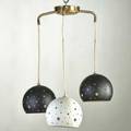 Lightolier adjustable threearm chandelier 1950s enameled aluminum brass unmarked 22 12 x 18 dia