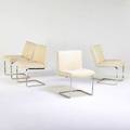 Stendig set of four side chairs in asfound condition usa 1970s chromed steel vinyl unmarked 32 x 21 12 x 25