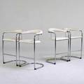 Anton lorenz thonet set of four bar stools vinyl chromed steel all unmarked 41 x 23 12 x 21