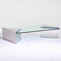 Brueton coffee table 1970s chromed steel glass unmarked 15 x 68 x 42