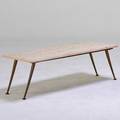 Italian coffee table 1950s travertine painted wood brass travertine stamped made in italy 15 12 x 46 x 18