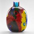Dino martens attr possibly avem glass vase with colorful patches of granzioli and murrine decoration murano italy second half of 20th c unmarked 11 12 x 5 12 dia