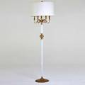 Italian floor lamp 1940s lacquered wood brass paper shade unmarked to finial 74 x 16 12