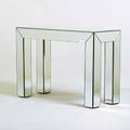 Designer console table 1970s mirrored glass unmarked 28 12 x 42 x 16