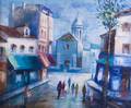 Parisian Streetscape Oil on Canvas Signed