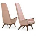 Adrian pearsall pair of tallback lounge chairs wilkes barre pa 1960s walnut upholstery unmarked 55 12 x 32 x 41