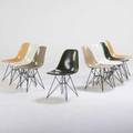 Charles and ray eames herman miller set of eight eiffel tower side chairs zeeland mi 1960s plastic reinforced fiberglass enameled steel plastic manufacturer labels each 31 x 18 34 x 21 1