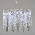 Vetri murano vetrerie colonna chandelier italy 20th c chromed steel smoked clear and frosted glass unmarked with chain 31 x 22 x 11 12
