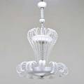 Murano large chandelier ca 1940s pulegoso and clear glass unmarked 48 x 29 dia