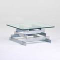 Style of milo baughman coffee table usa 1970s chromed steel glass unmarked 19 x 30 x 24