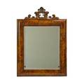 Ogee frame mirror mahogany with carved crest and beveled glass 19th c 43 12 x 31