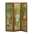 Decorative threepanel screen scenes of children at play 20th c 60 14 x 52 as shown
