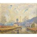 Roscoe clarence magill american 19011982 two oil on canvasboard scenes of new hope pa and lambertville nj both untitled one signed and dated 1923 larger 10 x 12