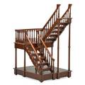 Miniature mahogany staircase turned balusters with landing 20th c 24 12 x 15 x 12 34