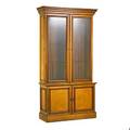 Victorian bookcase twopiece in oak with two glazed doors over two cabinet doors 20th c 93 12 x 50 x 15 12