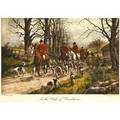 After george wright british 18601942 lithograph in colors of a hunting scene in the pink of condition framed printed by ew savory ltd bristol 7 78 x 10 58 sight
