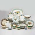 Villeroy and boch lenox etc thirty seven porcelain pieces including eight salad plates small serving platter and large serving platter by villeroy and boch in basket pattern eight shallow bowls