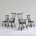 R chambers set of four contemporary combback windsor chairs two arm two side usa ca 1990s painted wood all marked armchair 34 12 x 25 x 22