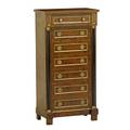 Empire style diminuitive tall chest of drawers walnut with rectangular top above seven drawers flanked by columnar supports 20th c 40 34 x 12 12 x 20 34