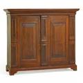 Paneled cupboard pine with pair of cupboard doors on bracket feet 19th c 57 12 x 66 12 x 22 12
