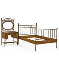 Aesthetic movement bamboo bedroom set mirrored dressing table and bed late 19th c dressing table 63 x 33 12 x 19 12