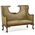 Late victorian settee shaped backrest and seat ball and claw feet ca 1900 48 x 57 12 x 24 12