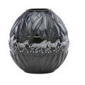 Lalique glass vase tanzania in black glass 20th c script lalique france  1256 8 12