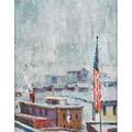 Joseph barrett american b 1936 oil on canvas lambertville flag 2005 framed signed and dated 18 x 14 14