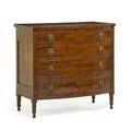 Sheraton bowfront chest of drawers mahogany with corner columns and ring pulls early 19th c 39 12 x 42 x 22 12