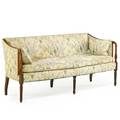Sheraton sofa mahogany frame with loose cushion round fluted legs early 19th c 36 x 71 x 31