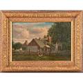 William henry snyder american 18291910 oil on board of a farm yard 1871 framed signed and dated 10 38 x 15 12