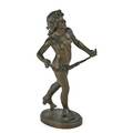 Louis amateis italian 18551913 bronze sculpture of a nude skater signed marked washington dc 38 12 x 28 x 17