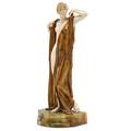 Continental gilt bronze and ivory sculpture draped nude on onyx base early 20th c signed e secer 8