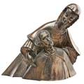Numa patlagean american 18881961 silver plated bronze sculpture of a nun and a friar signed 15 12 x 19 x 13