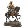 After emile coriolan hippolyte guillemin french 18411907 coldpainted spelter sculpture of a bedouin prince on horseback inscribed e guillemin barye fils 32 x 24