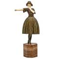 Demetre chiparus french 18861947 attr bronze and ivory sculpture of a young woman on marble base base signed chiparus 17