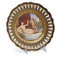 Meissen porcelain cabinet plate venus after guido reni gilt highlights 19th c crossed swords mark impressed 4  601 9 12 dia