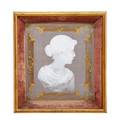 Kpm porcelain pate sur pate plaque profile portrait of a maiden ca 1900 framed printed and impressed marks plaque 8 x 7