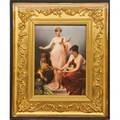Kpm porcelain plaque the three fates after a painting by friedrich paul thumann late 19th c framed artist signed werner impressed kpm mark with scepter plaque 9 34 x 7 12