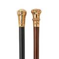 Gold topped canes two in 14k 19th c one presented to elihu b brown 1879 and high relief knob top both unmarked longer 36