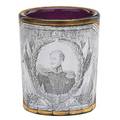 Russian imperial glass factory attr amethyst glass beaker  decorated with a portrait of nicholas i dated 1839 3
