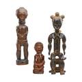 Ashanti and baule people congo african carved figures ashanti figure seated on stool baule with traces of pigment first half 20th c largest 17