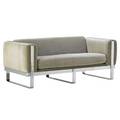 Selig twoseat sofa denmark 1970s chromed steel velvet unmarked 26 x 64 x 33
