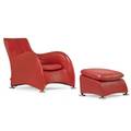 Gerard van den berg b 1947 montis loge lounge chair and ottoman the netherlands 1980s leather aluminum upholstery labels chair 32 x 30 x 38 ottoman 14 x 24 x 18
